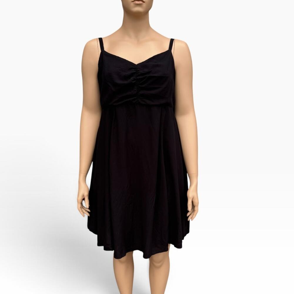 Torrid Size 2 2X Black Ruched Bust Cami Pocket Sundress Viscose Lyocell NWOT